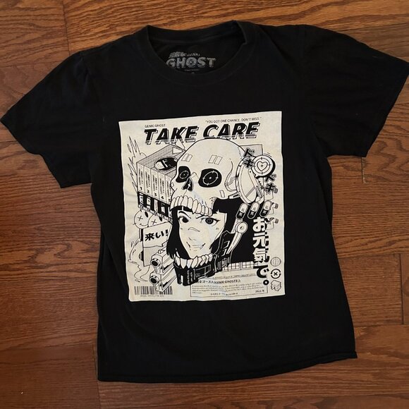 Genki Ghost Take Care 003 GG Girl & Model Ghost T-Shirt Tee Size Small Anime - Picture 2 of 10